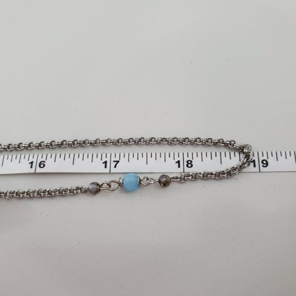 Lia Sophia‎ Blue Faux Pearl Rhinestone Silver Tone - Picture 6 of 6
